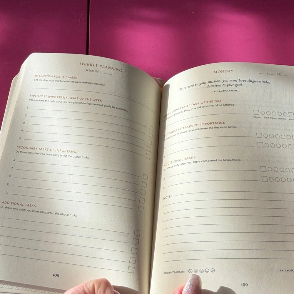 Sleek Black Productivity Planner